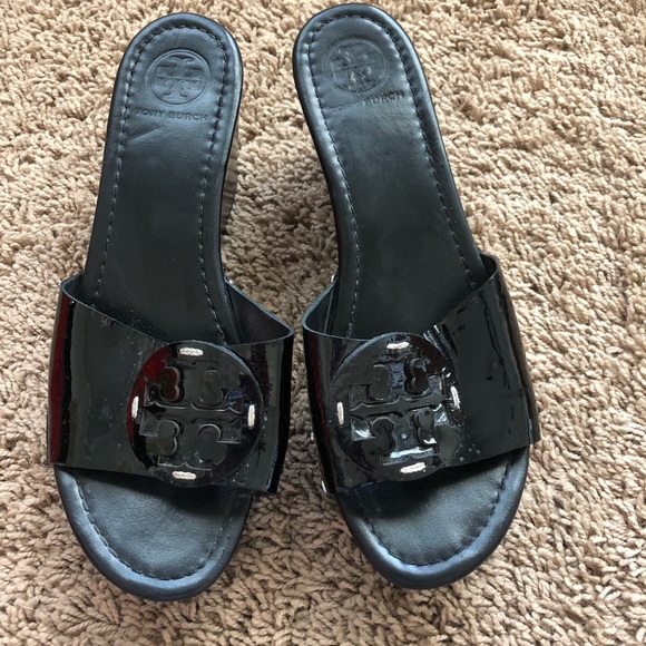 tory burch sandals black patent